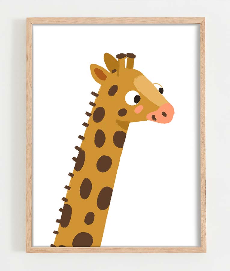 Giraffe Kinderbild Poster Plakat Print Karte