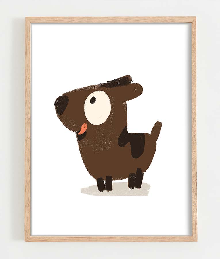 Hund Kinderbild Poster Miniprint