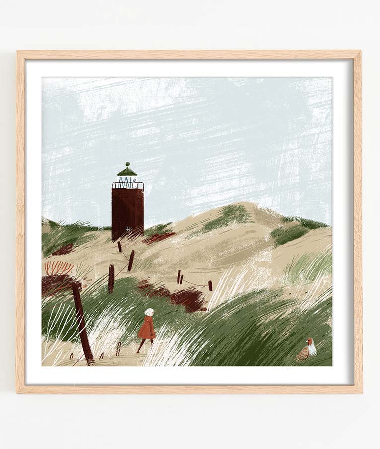 Kunstdruck Quermarkenfeuer Sylt Art Print