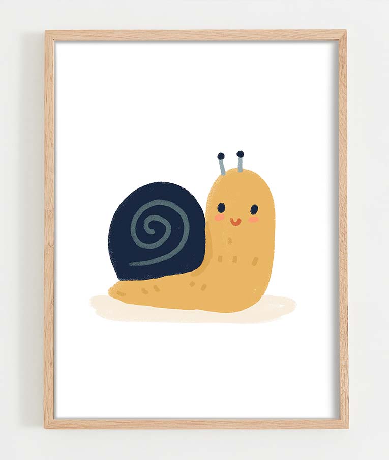 Schnecke Kinderbild Poster Miniprint